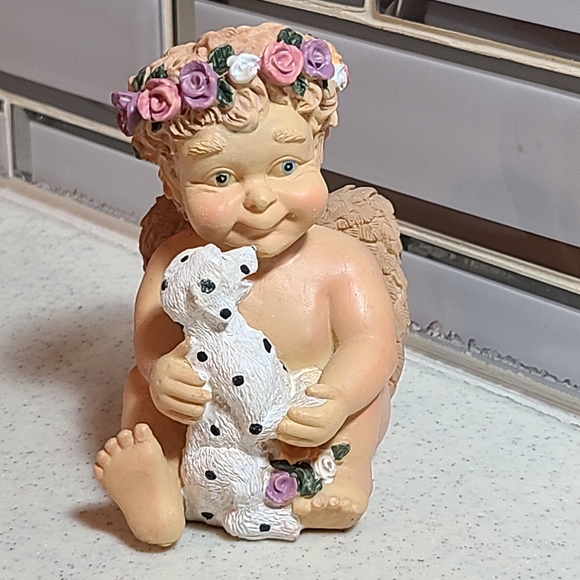 Vintage Resin Cherub with Dog figurine - Picture 4 of 17